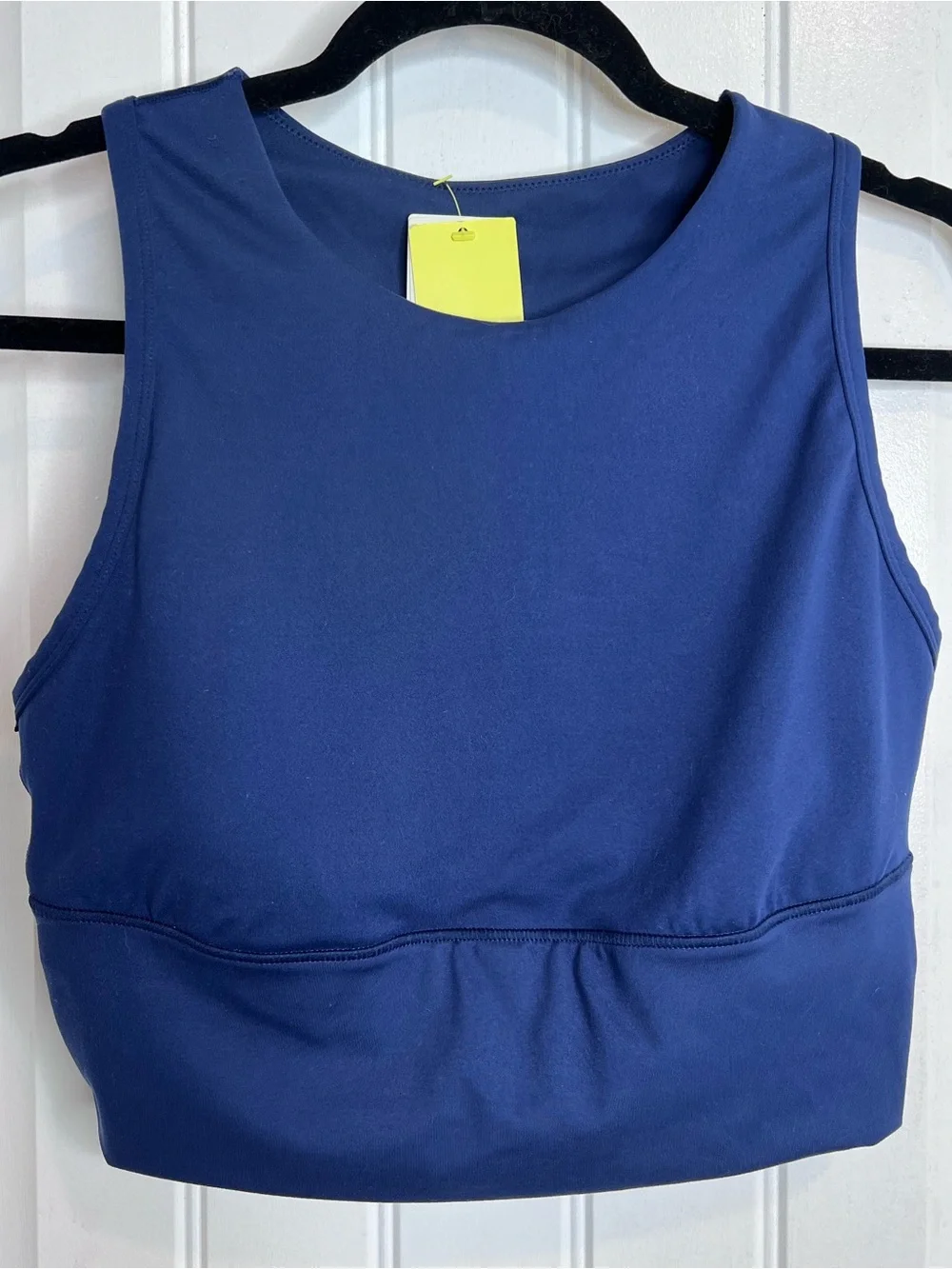 All‎ in Motion Navy High Neck Sleeveless Crop Top. Size Large. NWT.